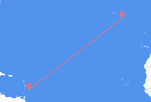 Vluchten van Bridgetown naar Santa Maria