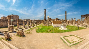 Aerial panoramic cityscape of Rome, Italy, Europe. Roma is the capital of Italy. Cityscape of Rome in summer. Rome roofs view with ancient architecture in Italy. 