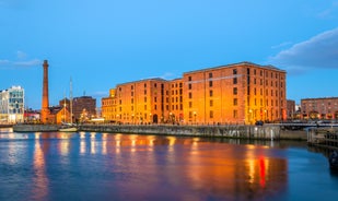 Photo of aerial view of the city of Liverpool in United Kingdom.