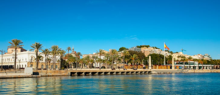 Cartagena- Spain city landscape and mediterranean sea