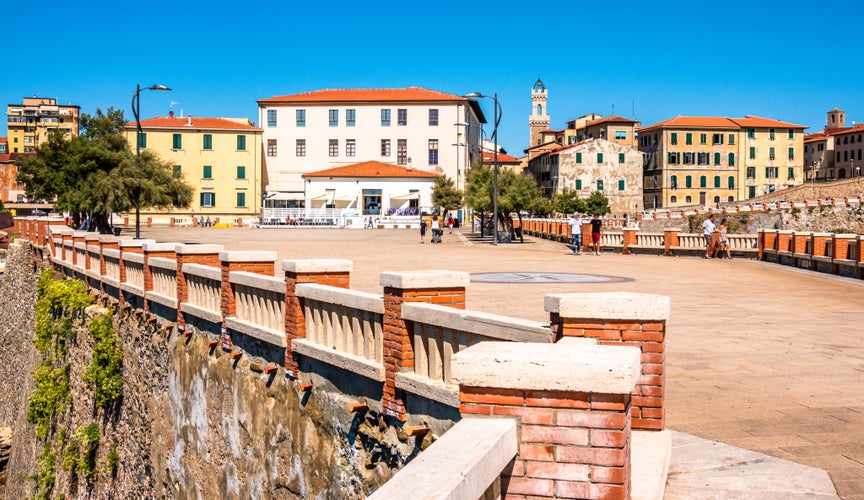 Photo of famous old town of Piombino in Italy.