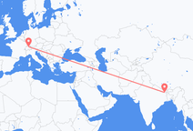 Vluchten van Biratnagar naar Zürich