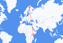 Vluchten van Dar es Salaam naar Rovaniemi