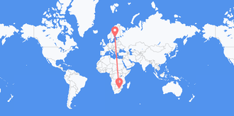 Flyreiser fra Sør-Afrika til Åland