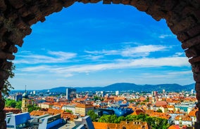 Aerial View Of Graz City Center - Graz, Styria, Austria, Europe.