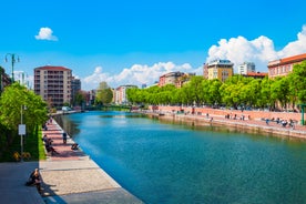 Photo of aerial view of Turin city center with landmark of Mole Antonelliana, Turin ,Italy ,Europe.