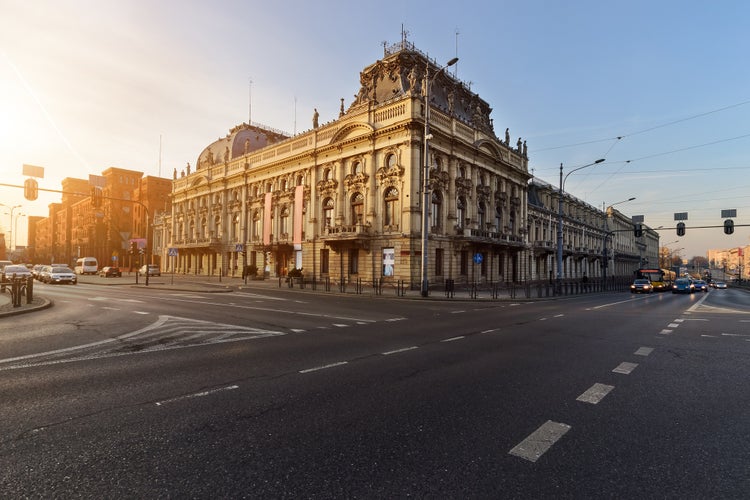 Photo of historic Poznanski Palace, Lodz, Poland.