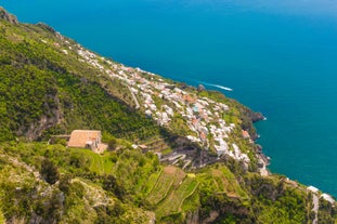 Photo of aerial view of beautiful landscape with Positano town at famous Amalfi coast, Italy.