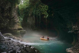 Prometheus cave, Martvili canyon, Okatse waterfall and Lomina lake from Kutaisi