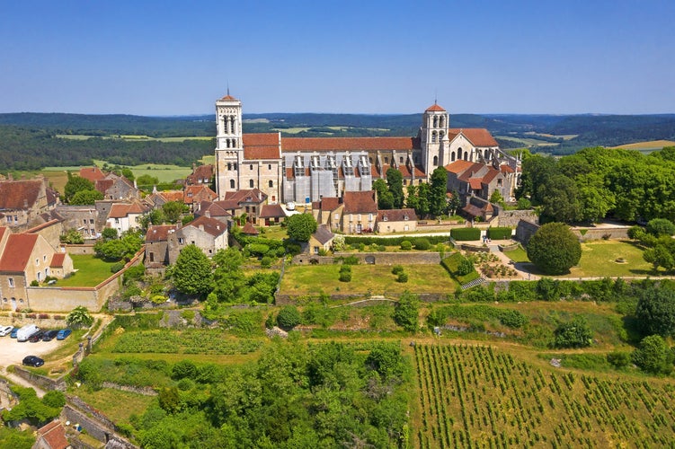 Romanesque sculpture, Basilica Saint Magdalen in Vezelay, France, World Heritage Site by UNESCO