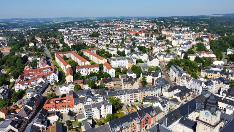 view of the town plauen in germanyview of the town plauen in germany