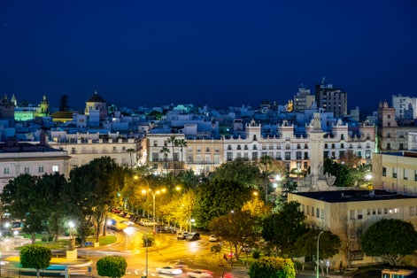 photo of Cadiz, Monument to the Constitution of 1812 on the square Plaza de Espana at the early morning time. Andalusia, Spain.