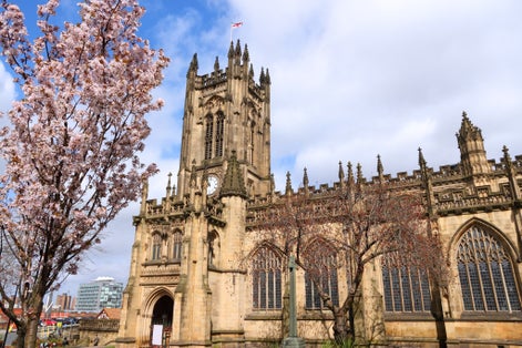 Photo of Manchester Cathedral in Manchester, UK.