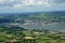 Photo of aerial view of the Newry River, where it flows into Carlingford Bay, along which the border between Northern Ireland and the Republic of Ireland passes.