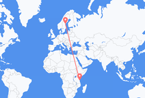 Flyrejser fra Dar es-Salaam til Sundsvall