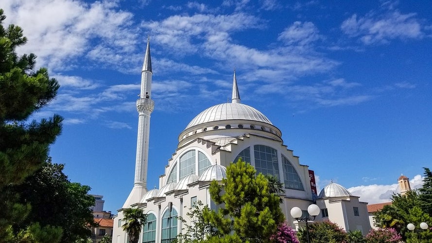 photo of The beautiful The Ebu Bekr Mosque in the city of Shkoder. Albania.