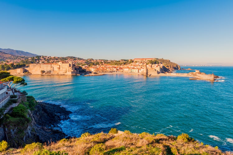 Photo of High angle view on Collioure, a coastal village in the southwest of France, near the city of Perpignan.