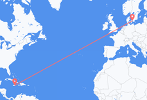 キングストンからコペンハーゲン行きのフライト