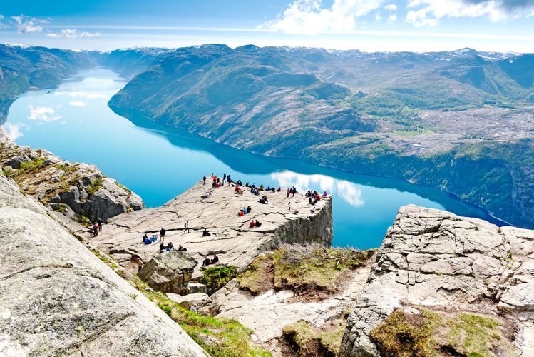 Photo of Cliff Preikestolen at fjord Lysefjord - Norway.