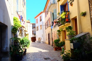 Photo of aerial view of beautiful Grasse Village in French Riviera, France.