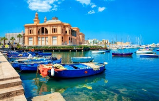 Photo of aerial view of colorful summer view of Pescara port, Italy.