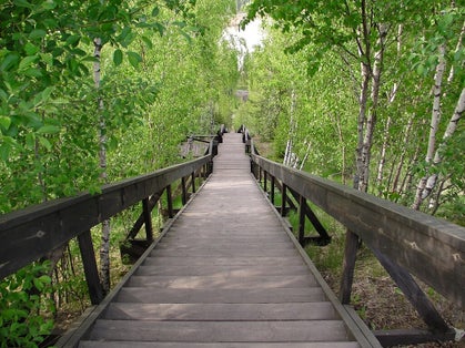 photo of Kvarntorpshögen's 427-step staircase in Kvarntorp, Sweden.