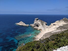 Photo of beautiful Grande Sperone beach, Bonifacio ,France.