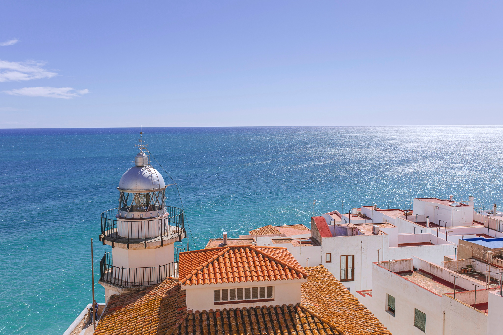 photo of Peníscola Lighthouse at old town of Peñiscola (Valencian Community, Spain).