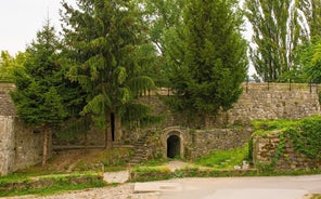 Photo of historical Jajce town in Bosnia and Herzegovina, famous for the spectacular Pliva waterfall.