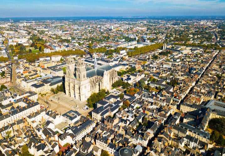 Aerial summer view of Orleans Cathedral and old buildings of Orleans, France.jpg