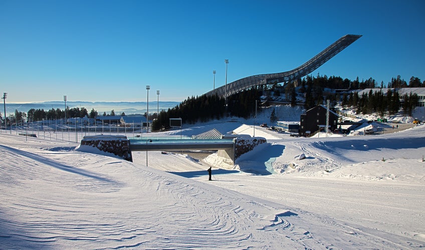 photo of new Holmenkollen ski jump in Oslo in Norway.