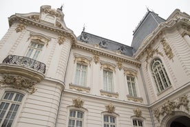 Photo of the facade of the Administrative Palace of Craiova (today Dolj Prefecture and County Council), an imposing historical monument located on the territory of Craiova, Romania.