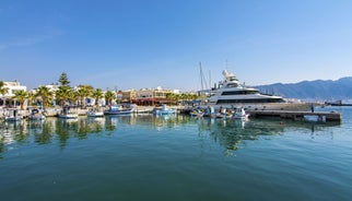 Photo of the main port of Kos island in Greece..