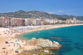 Photo of aerial view of Calella de Palafrugell and Llafranc view (Costa Brava), Catalonia, Spain.