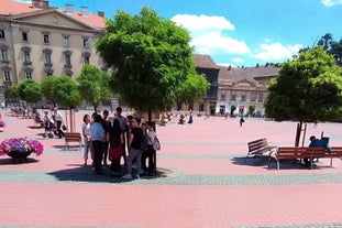 Photo of aerial view of the old Timisoara city center, Romania.