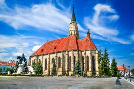 Photo of the Small Square piata mica, the second fortified square in the medieval Upper town of Sibiu city, Romania.