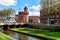 Photo of the Canal and Castle of Perpignan in springtime, Pyrenees-Orientales, France.