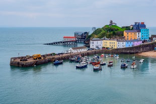 photo of the magnificent views from the top of Constitution Hill of Aberystwyth in Wales, UK.