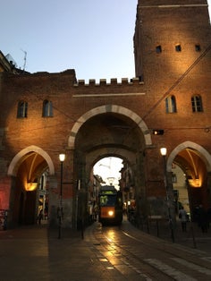photo of view of Arco del Meloncello, Bologna, Italy.
