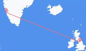 Voli dalla Groenlandia per l'Inghilterra