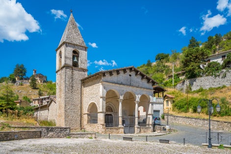 Santa Maria del Soccorso Church in Tagliacozzo, province of L'Aquila, Abruzzo, Italy.