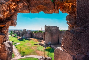 Photo of the skyline of Sanliurfa as viewed from the castle, Turkey.