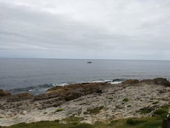 Photo of Santander city beach aerial panoramic view.