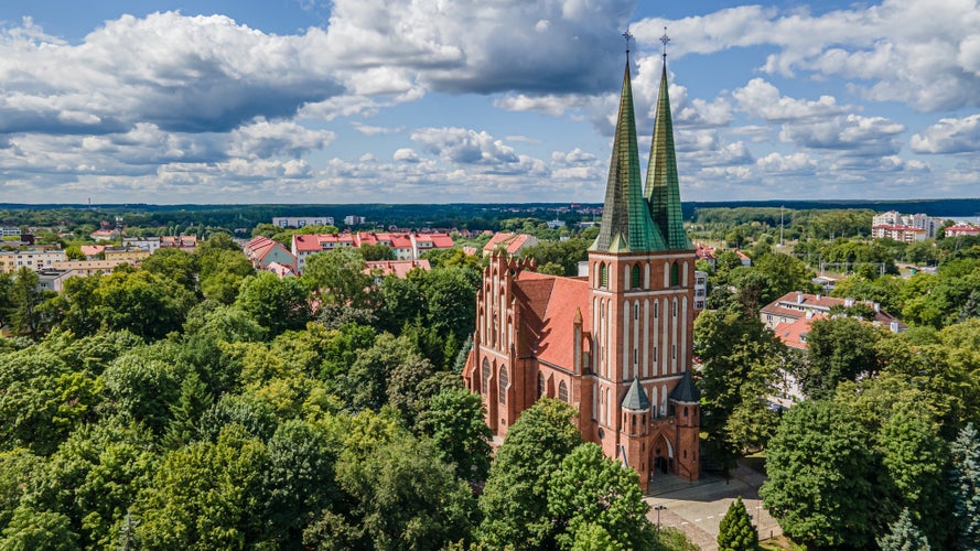 historic church in Olsztyn's old town