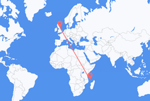 Flights from Moroni to Newcastle upon Tyne