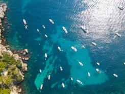 View of Mediterranean luxury resort and bay with yachts. Nice, Cote d'Azur, France. 