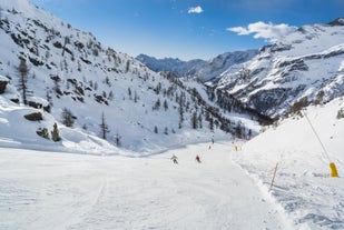 photo of aerial view of Ayas is a commune in the Aosta Valley region of northwestern Italy.