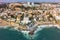 Photo of aerial view of Estoril coastline near Lisbon in Portugal.