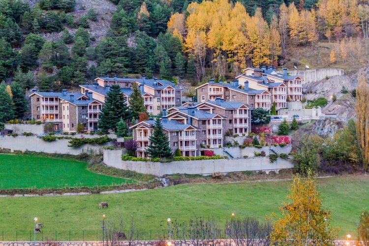 photo of view of Buildings of La Massana village, Andorra.