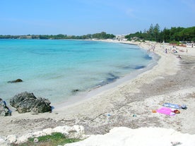 Photo of beautiful crystal clear water at Nature Reserve Oasis of Vendicari, Noto ,Italy.